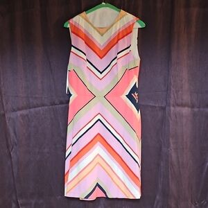Maggy London Multicolor Chevron Midi Dress